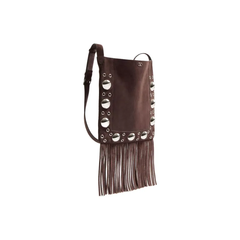 Valentino Suede Shoulder Bag Women's Brown-1