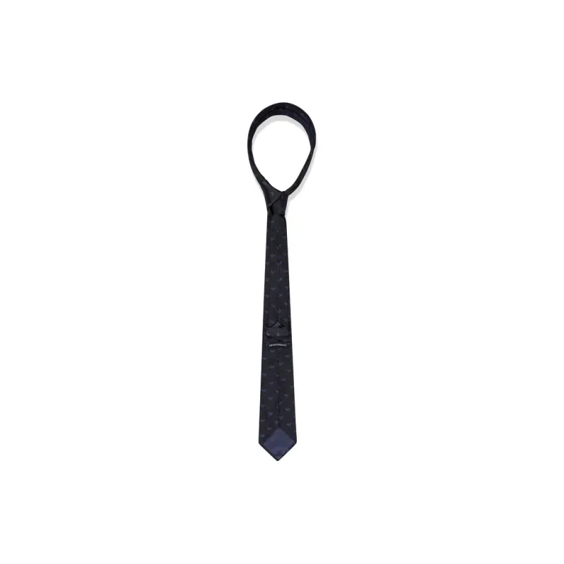 EMPORIO ARMANI Silk Acetate Viscose Ties Unisex Marine Blue-1