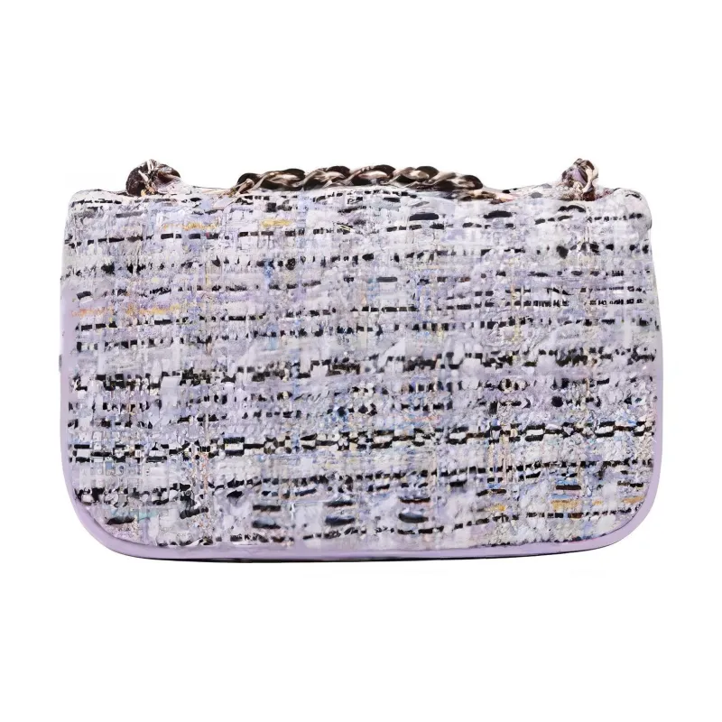 GUESS Fabric Shoulder Bag Medium Size Women's Black White Blossom Pink-1