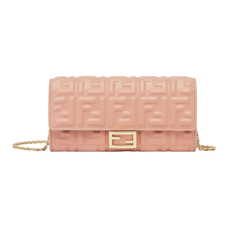 FENDI Baguette Nappa Soft Leather Wallet Regular Women's Pink-0