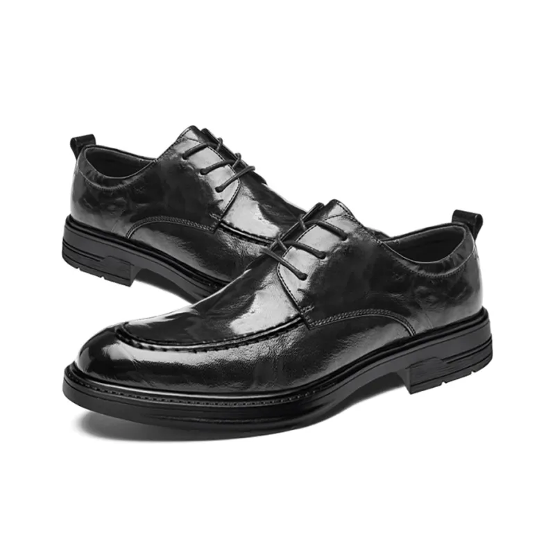 Kaltendin Top Grain Sheepskin Dress Shoes Men's Black-5
