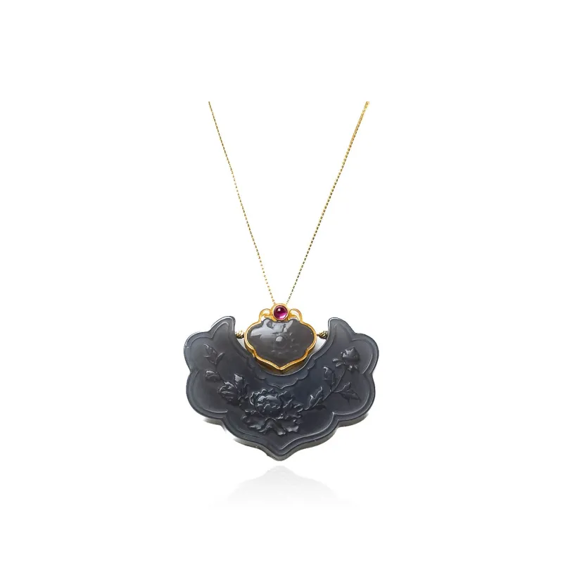 CUIYOUSHIJIA Hetian Jade Pendants Smoky Purple Women's-0