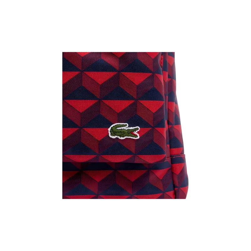 LACOSTE Recycled Polyester Backpack Unisex Red-4