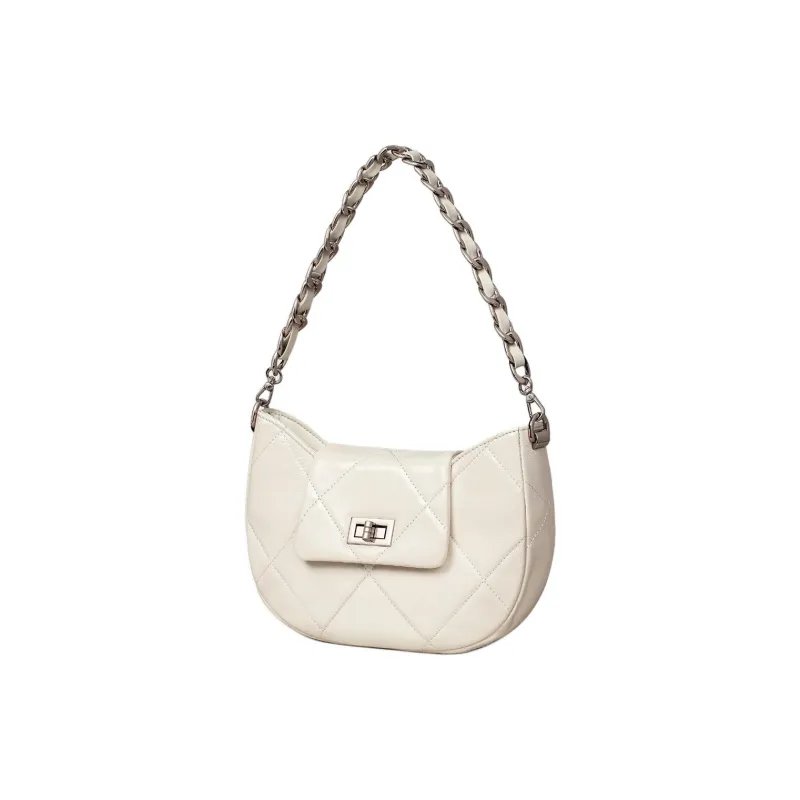 MILLIE'S Cow Leather Portable Crossbody Bag Shoulder Bag Regular Women's Silver/Ecru-8