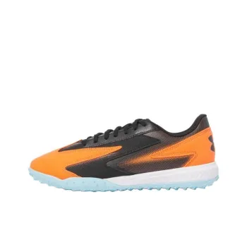 Under Armour TF Rubber Broken Studs Anti Slip Wear Resistant Soccer Shoes Unisex Black Orange