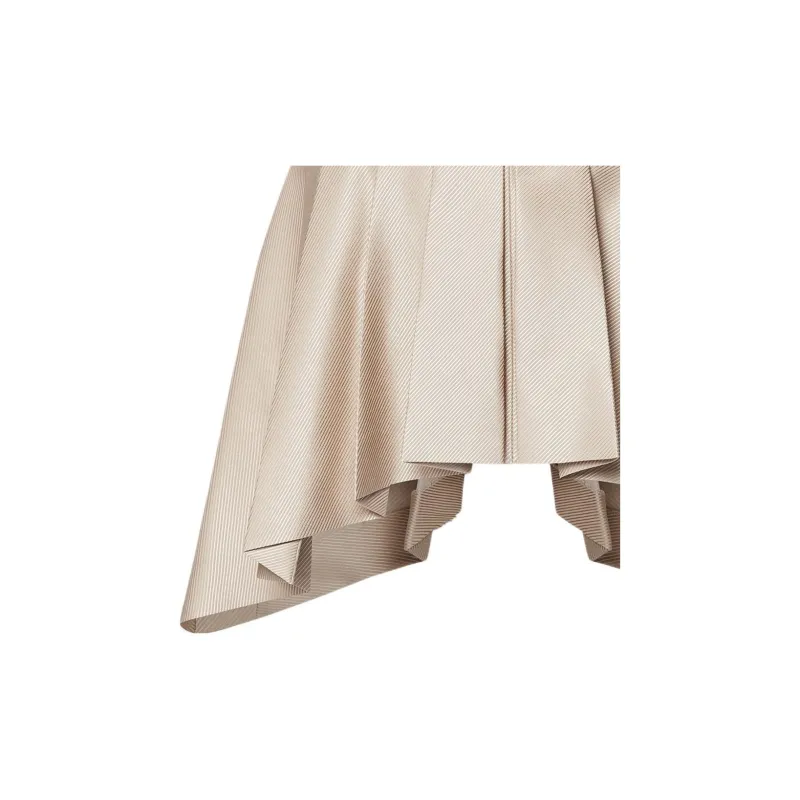 LOUIS VUITTON Asymmetrical Box Pleat Twill Skirt-4