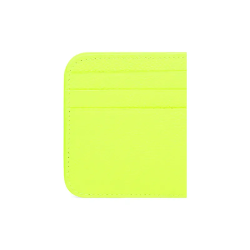 Balenciaga Grained Calfskin Card Clip Card Holder Women's Neon Yellow-4