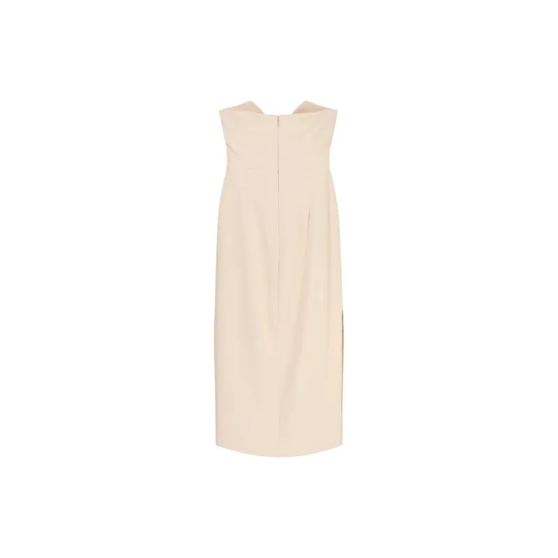 Elisabetta Franchi Macro Bow Flowing Crêpe Sheath Dress-1