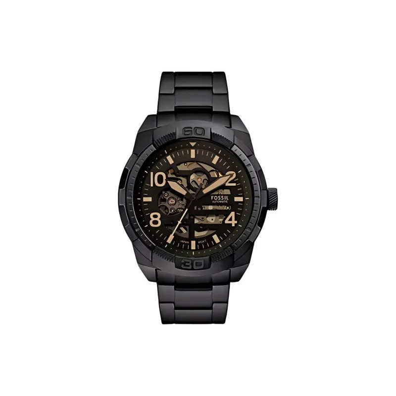 FOSSIL Wrist Watch Automatic Mechanical Movement Stainless Steel Strap 48mm Black Dial Men's Watches-0