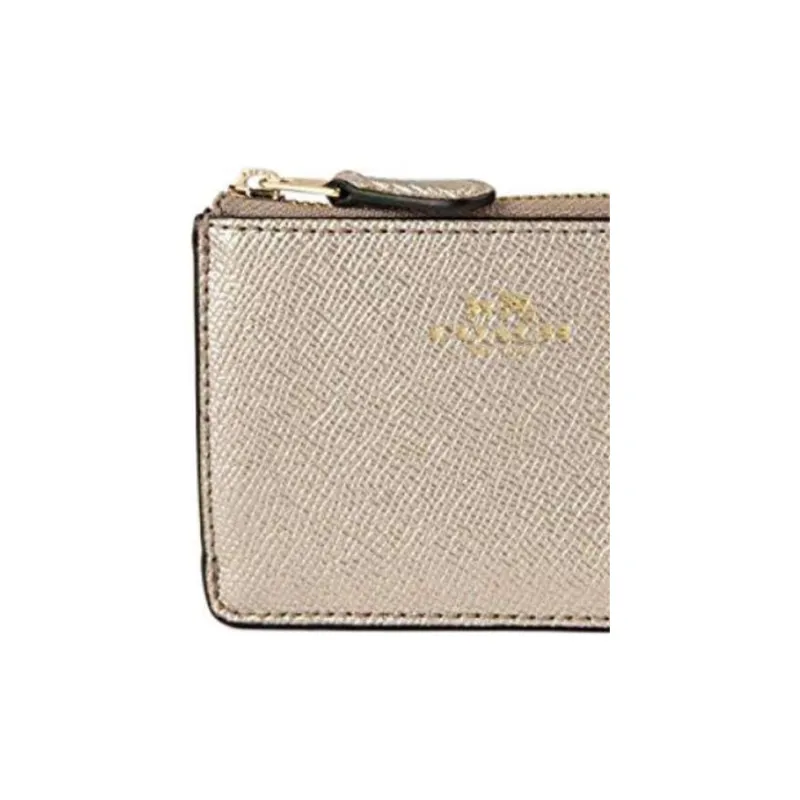 COACH Mini Id Skinny Leather Wallets Card Holders Women's Gold-3