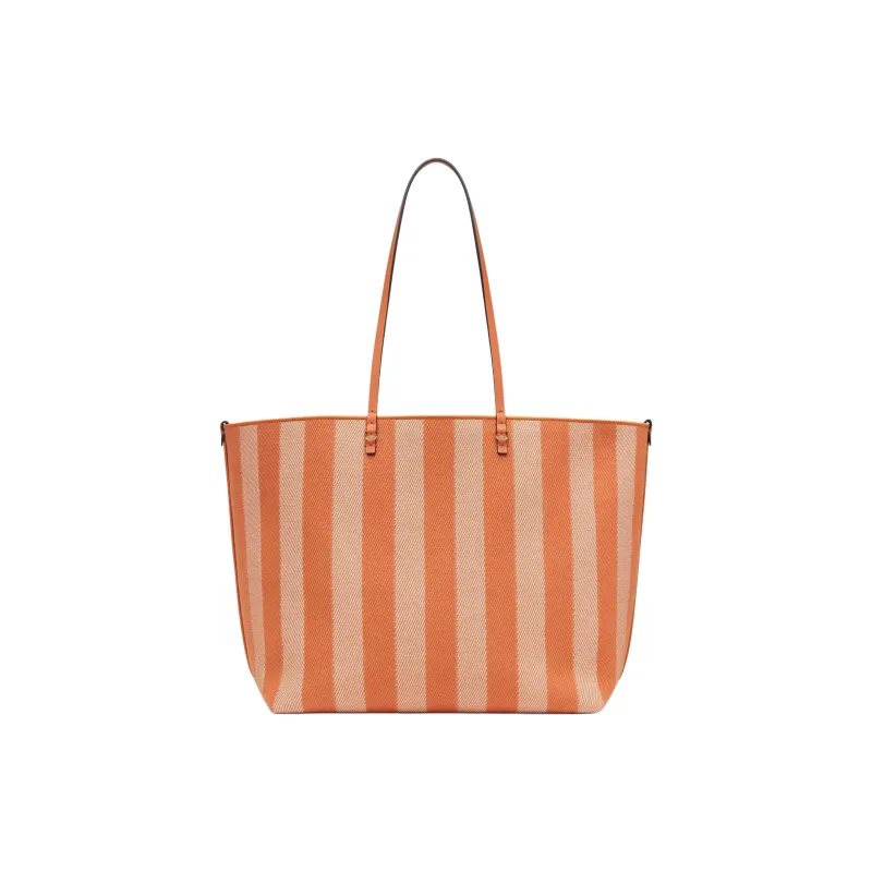 FENDI Jacquard Fabric Tote Bag Shopping Bag Shoulder Bags Large Size Women's Orange-2