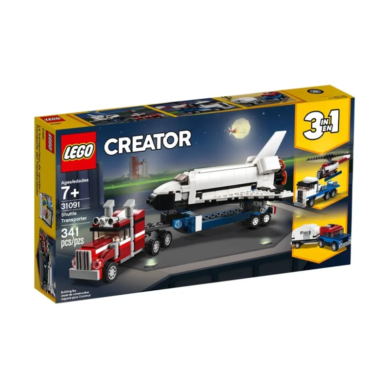 LEGO LOGO Creator 3 in 1 Space Shuttle Transporter Versatile Creative Collection Building Blocks 341 31091-2