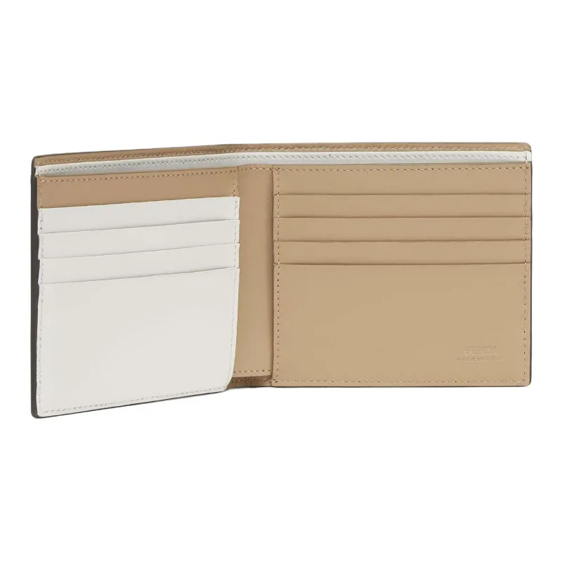 FENDI Calfskin Wallet Men's Beige-2