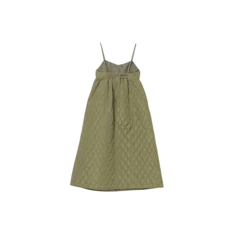 Beams Slip Dress Women's Olive Green-1