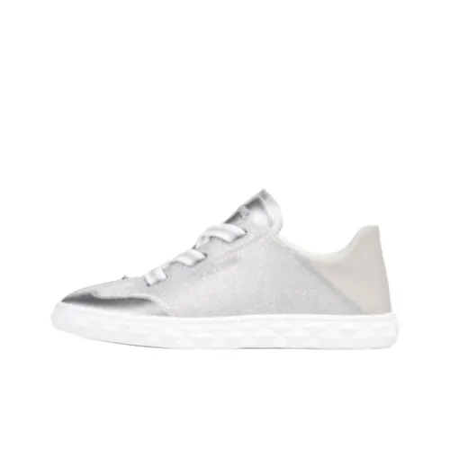 Jimmy Choo Diamond Light Fle Low Top Skateboard Shoes Men's Silver
