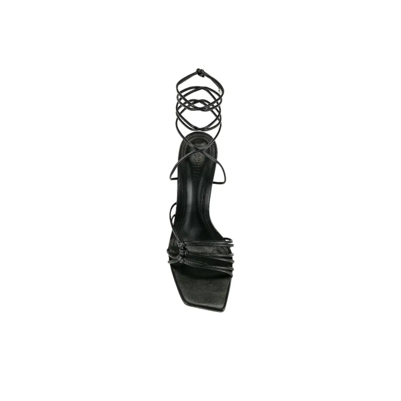 Schutz Sirena Strap Sandals 10.8cm Women's Black-4