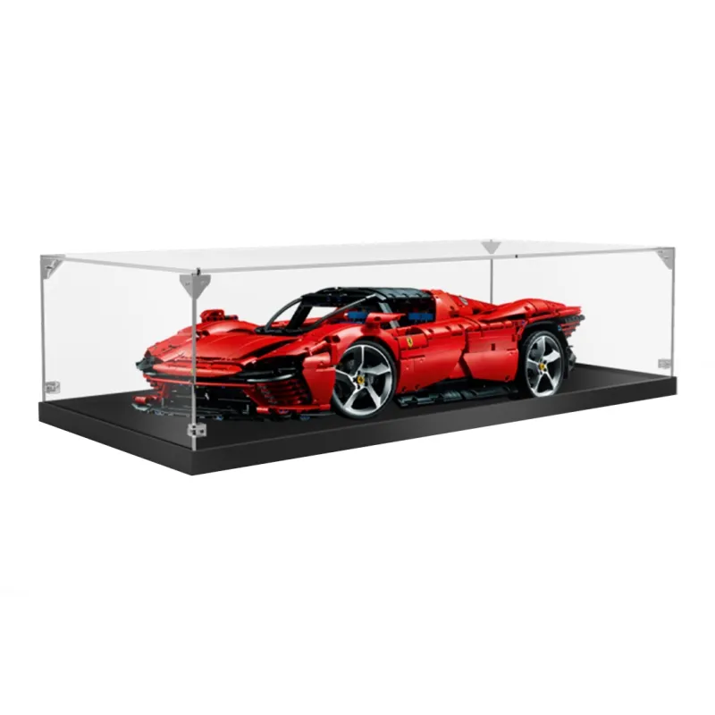 LEGO Ferrari Daytona SP3 & Minimalist Full Transparent Assembly Display Case Building Blocks 42143  Display Case 2-0