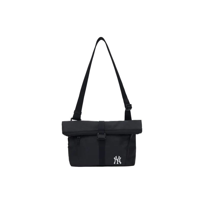 MLB New York Yankees - Shoulder Bag Hobo Bag Messenger Crossbody Bag Zip Closure Unisex Black/Light Gray-0