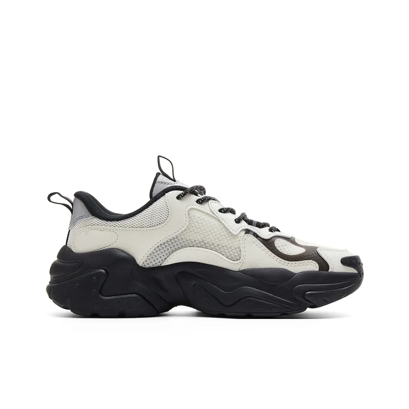 PEAK Cushioning Rebound Height Increasing Wear-Resistant Slip-Resistant Low-Top Casual Shoes Women's White Black-1