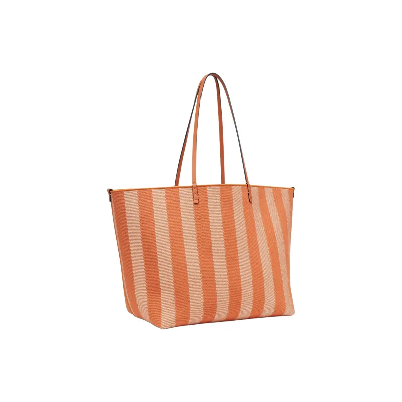 FENDI Jacquard Fabric Tote Bag Shopping Bag Shoulder Bags Large Size Women's Orange-1