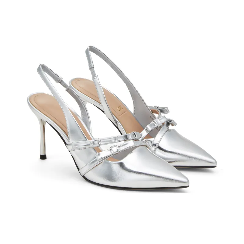 CHARLES&KEITH Small Ck One Strap Sandals 8cm Women's Silver-1