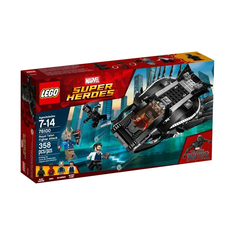 LEGO Super Hero Collection Black Panther Royal Raptor Fighter Attack Building Blocks 358 76100-2