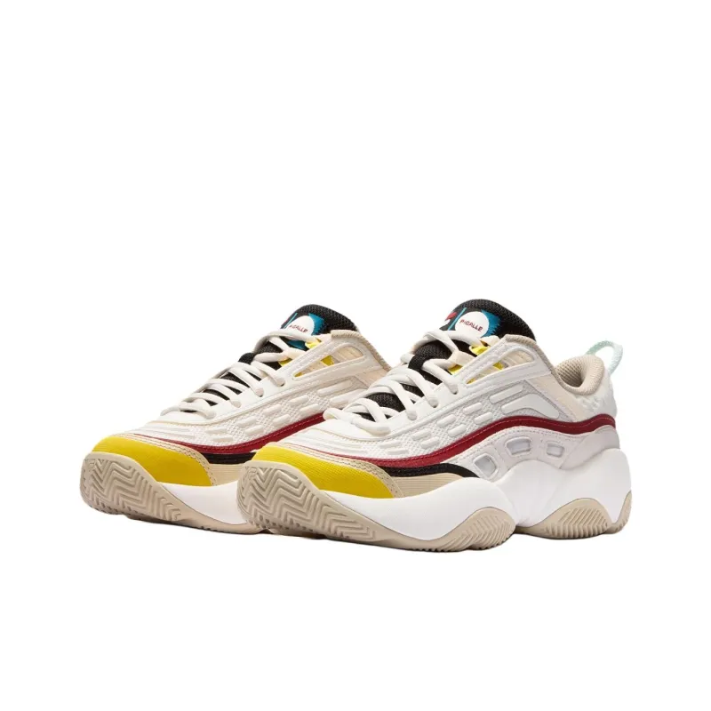 Pigalle x FILA FUSION FIRE Flame Shoes Anti-Slip Wear-Resistant Low-Top Vintage Basketball Shoes Women's Beige-1