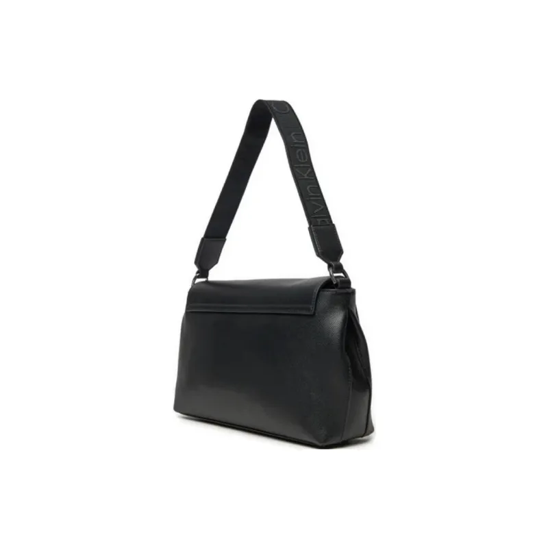 CALVIN KLEIN Faux Leather Shoulder Bag Trumpets Women's Black-1