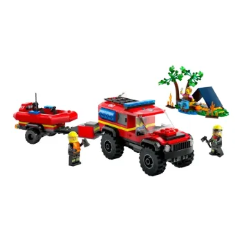 LEGO City Collection 4x4 Fire Truck And Liferaft Building Blocks 301pcs 60412