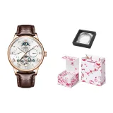 Brown Leather Rose White Men's Festival Box