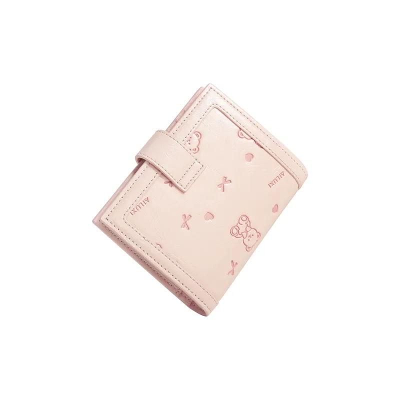 AILUXI Synthetic Leather Wallet Women's Cherry Blossom Pink-3