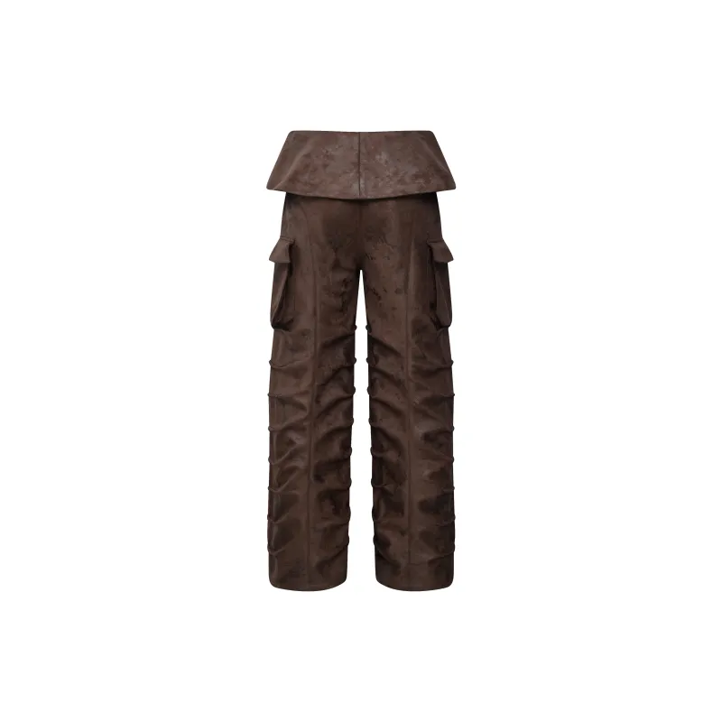 BIRTH OF ROYAL CHILD Leather Pants Unisex Brown-1
