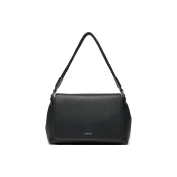 CALVIN KLEIN Faux Leather Shoulder Bag Trumpets Women's Black