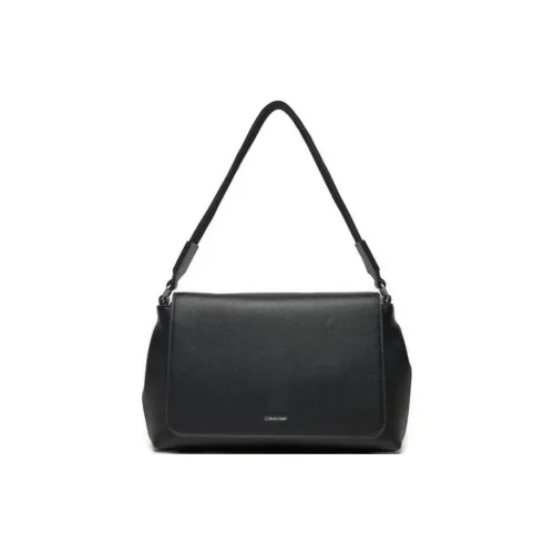 CALVIN KLEIN Faux Leather Shoulder Bag Trumpets Women's Black