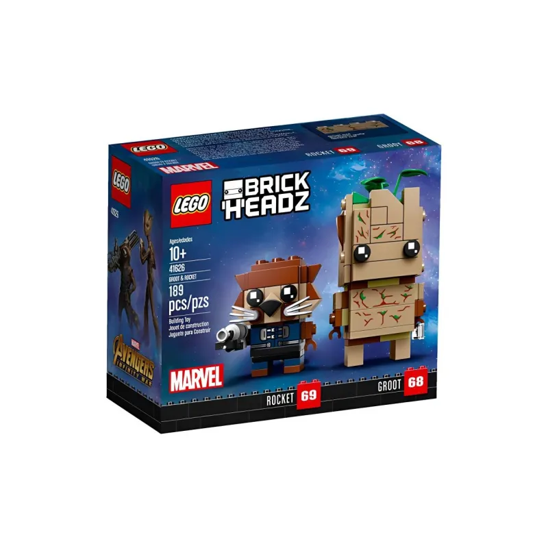 LEGO Brickheadz Groot Rocket Raccoon Guardians Of The Galaxy Building Blocks 189 41626-2
