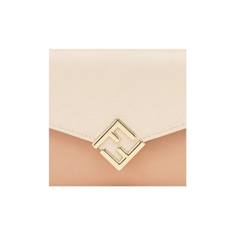 FENDI FF Diamonds Series Calfskin Shoulder Bag Crossbody Bag Wallet Women's Pink-4