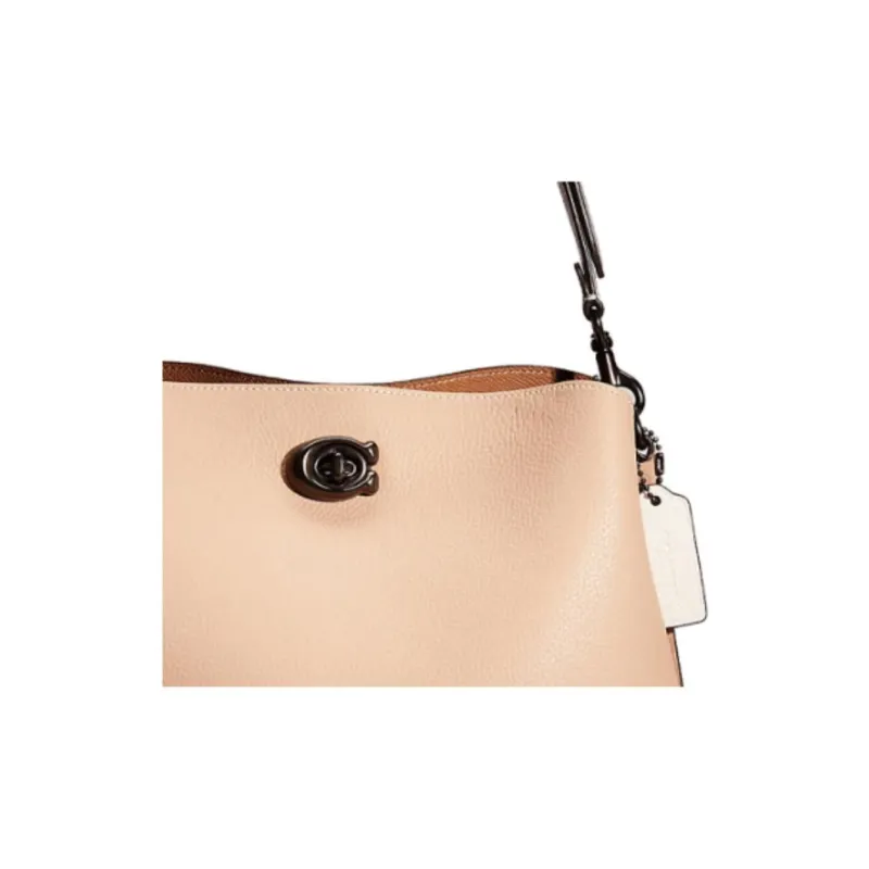 COACH Willow Pebbled Leather Tote Bag Shopping Bag Handbag Shoulder Bag Large Size Women's Taupe-1