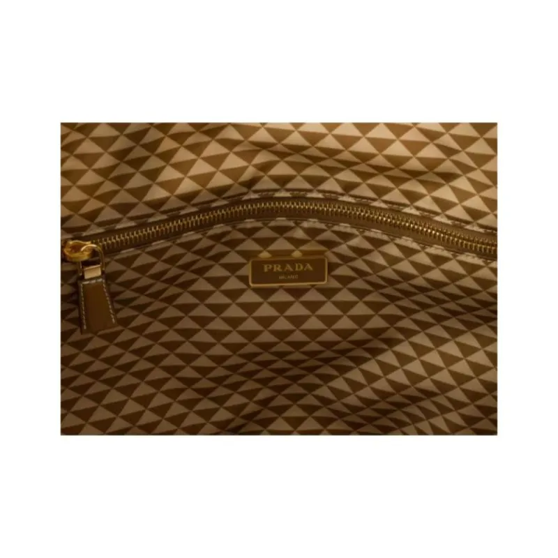 PRADA Recycled Nylon Tote Bag, Shopping Bag, Shoulder Bag Women's Caramel-3