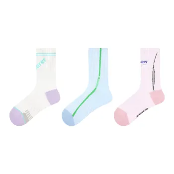 Vine Color Mid Calf Socks Unisex 3 Pack Zephyr River Leaping