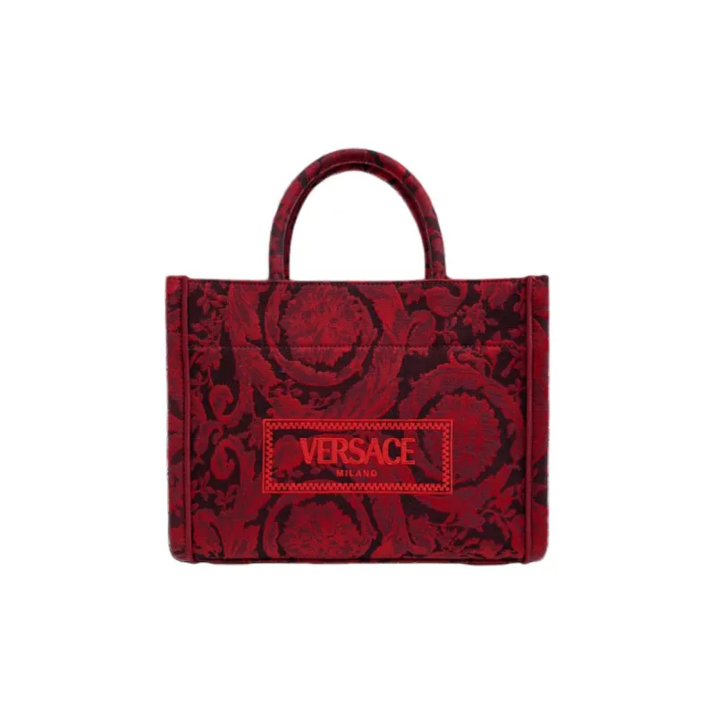 FANSIZHE Barocco Fabric Tote Bag Shopping Bag Shoulder Bag Crossbody Bag Handbag Small Size Women's Red-0