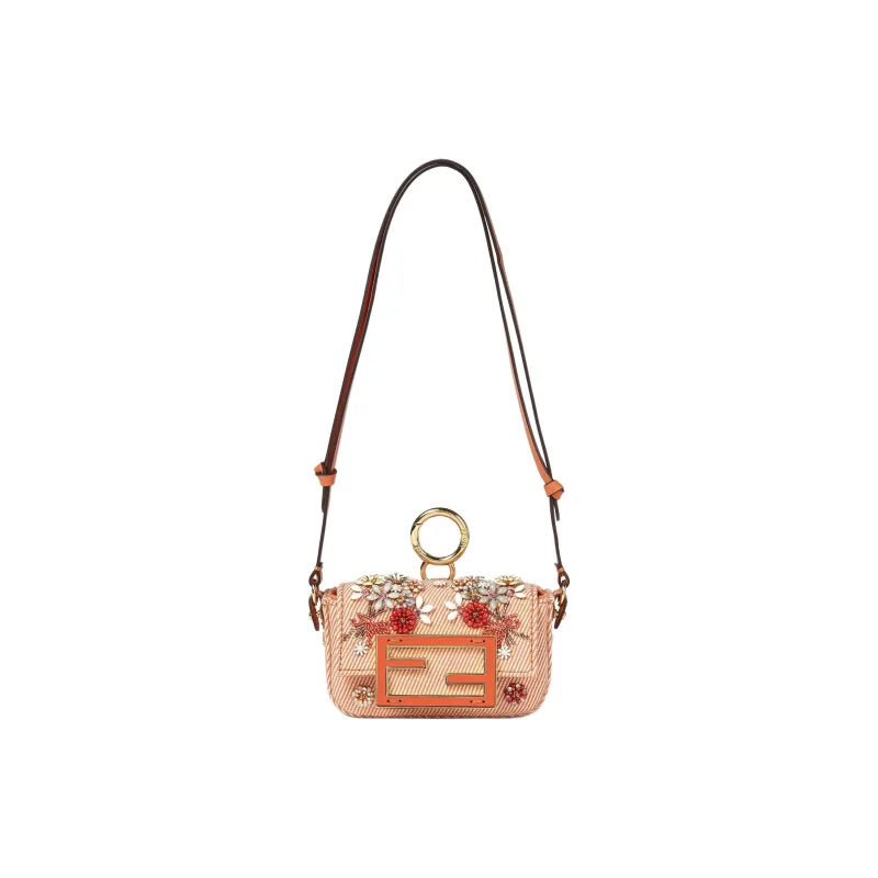 FENDI Baguette Denim Bag Accessory Extra Mini Women's Orange-0