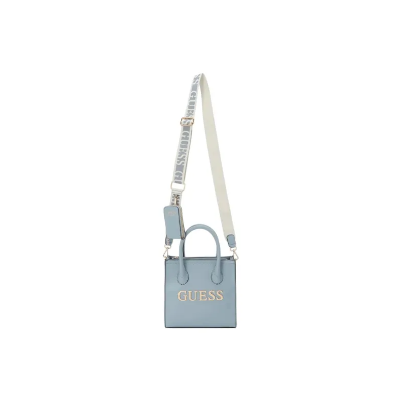 GUESS Polyurethane Shoulder Bag Crossbody Bag Handbag Small Size Women's Sky Blue-1