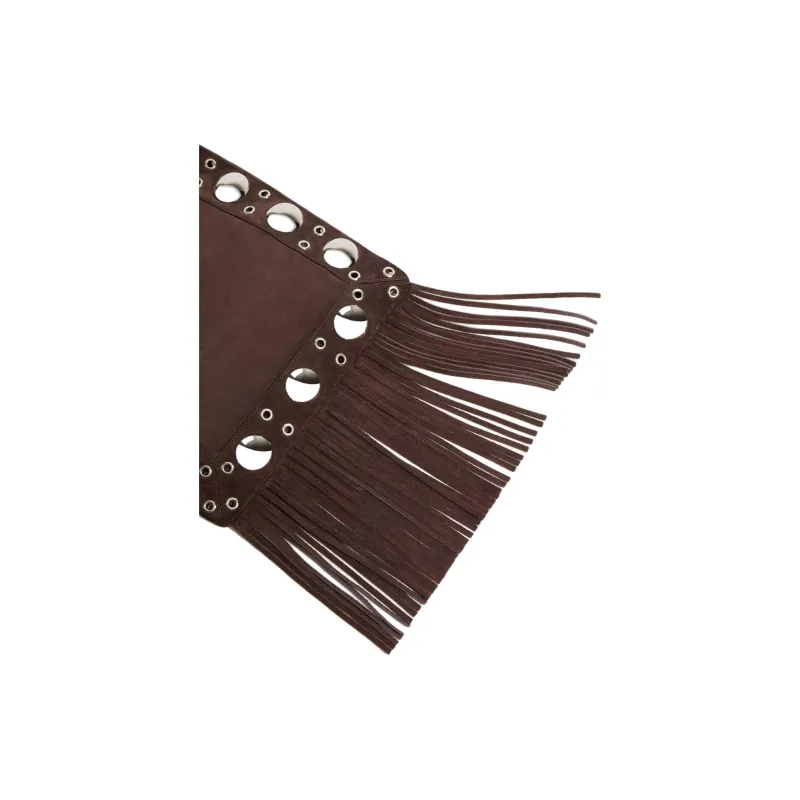 Valentino Suede Shoulder Bag Women's Brown-5