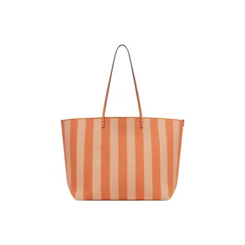 FENDI Jacquard Fabric Tote Bag Shopping Bag Shoulder Bags Large Size Women's Orange