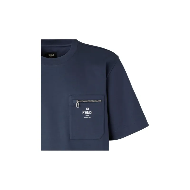 FENDI Logo Printed Crewneck T Shirt-4