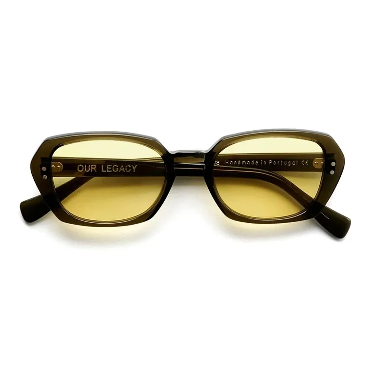 OUR LEGACY Acetate Rectangular Sunglasses Unisex Brown-1
