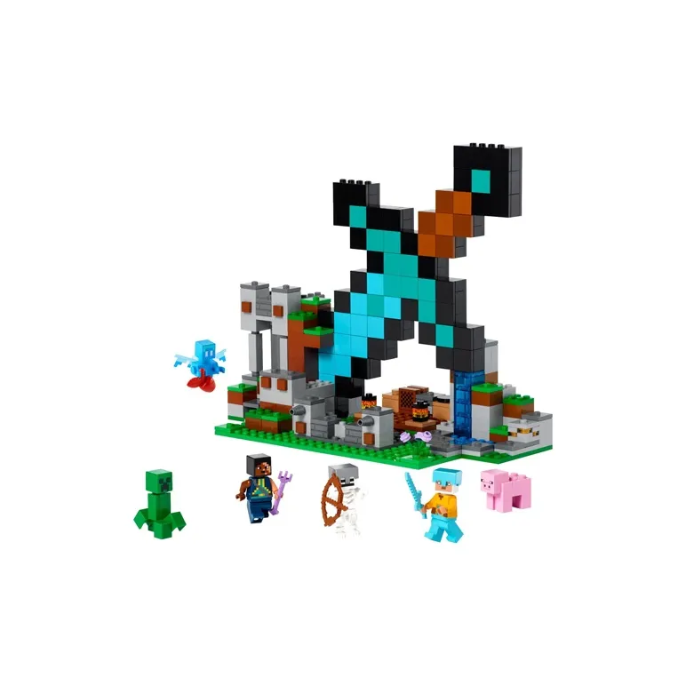LEGO My World Collection Minecraft Characters Sword Frontline Station Building Blocks 301 600 21244-0