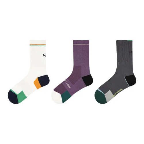 Vine Color Mid Calf Socks Unisex 3 Pack Star Beyond Forest Trail