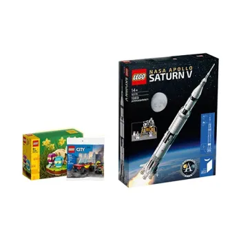 LEGO IDEAS United States NASA Apollo Saturn V Building Blocks 0 300 92176 Shopping Bag Set