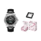 Men's Black Leather Jet Black Dial Festival Box